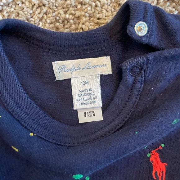 Ralph Lauren sweatshirt splatter print size 12 month - Picture 4 of 4